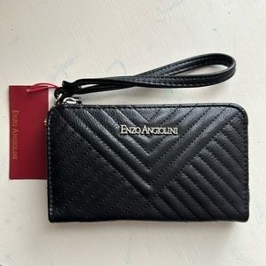 Women’s wristlet wallet.  Enzo Angiolini.  New w/tags.  Black w/wrist strap